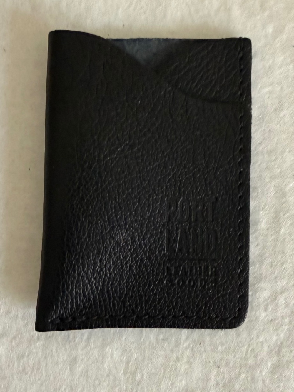 NWOT Portland Leather Goods PLG Minimalist Card Wallet in Pebbled Black